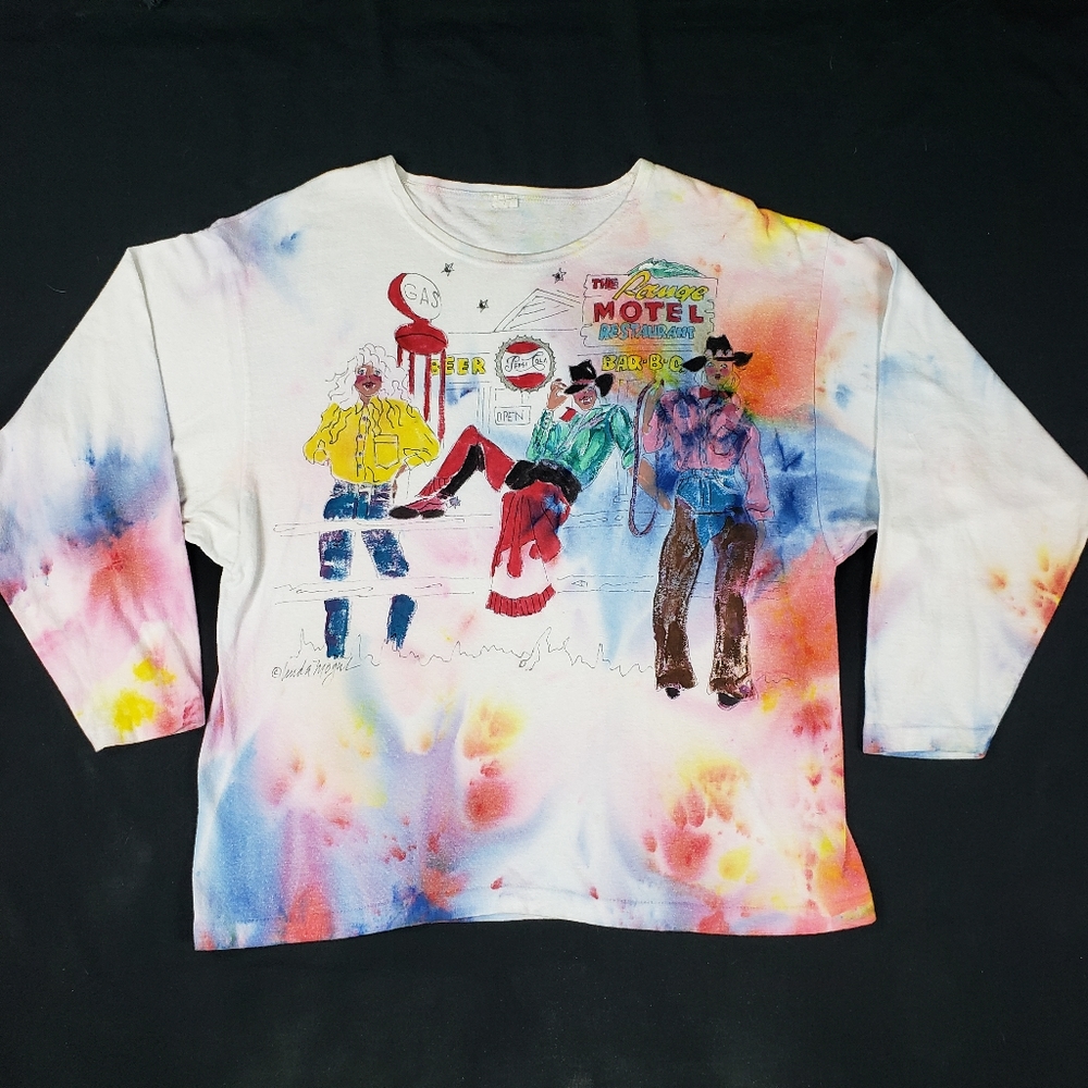 VTG CUSTOM Upcycled Longsleeve Art Tee Tie Dye